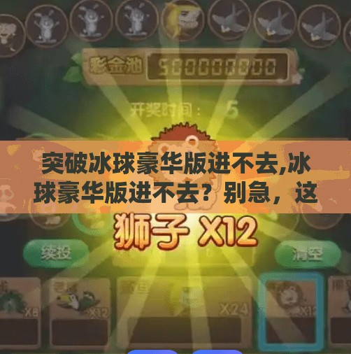 突破冰球豪华版进不去,冰球豪华版进不去？别急，这5个解决方法帮你一键破局！